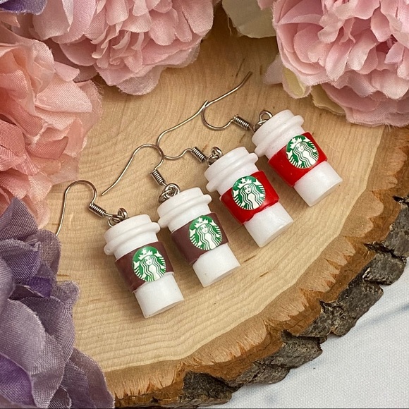Starbucks Coffee Cup Dangle Earrings - Picture 6 of 12